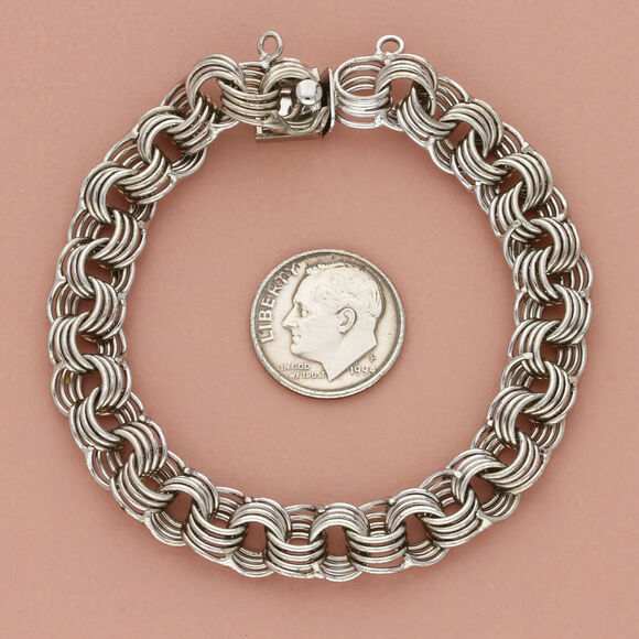 ⚡️clearance⚡️ sterling silver 4mm 4-cable link charm chain bracelet size 7in - Picture 2 of 4